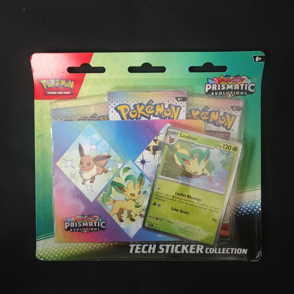 Pokemon TCG Prismatic Evolutions Tech Sticker Collection Leafeon Promo Sealed